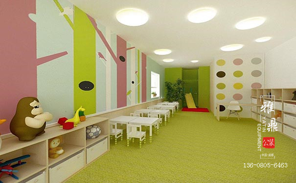 专业幼儿园设计公司对活动室的布局更能方便孩子们的使用2