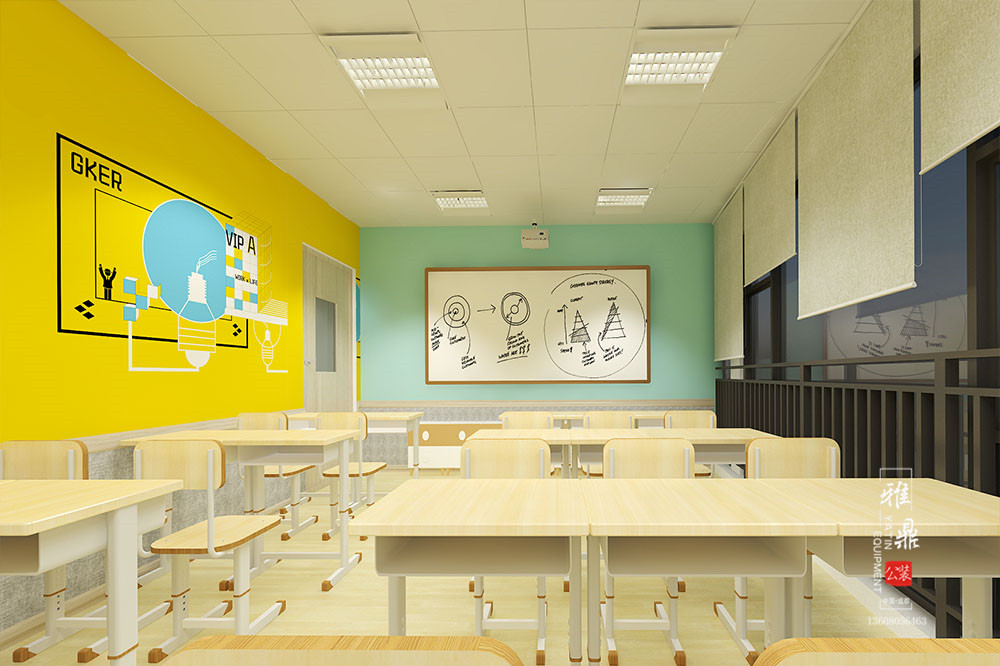 雅鼎公装培训学校装修设计案例：爱米斯培训学校装修设计教室（图2）